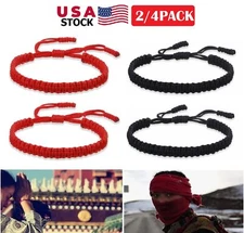 4/2× Tibetan Lucky Red String Bracelet Protection Men Women Lucky Rope Gift USA