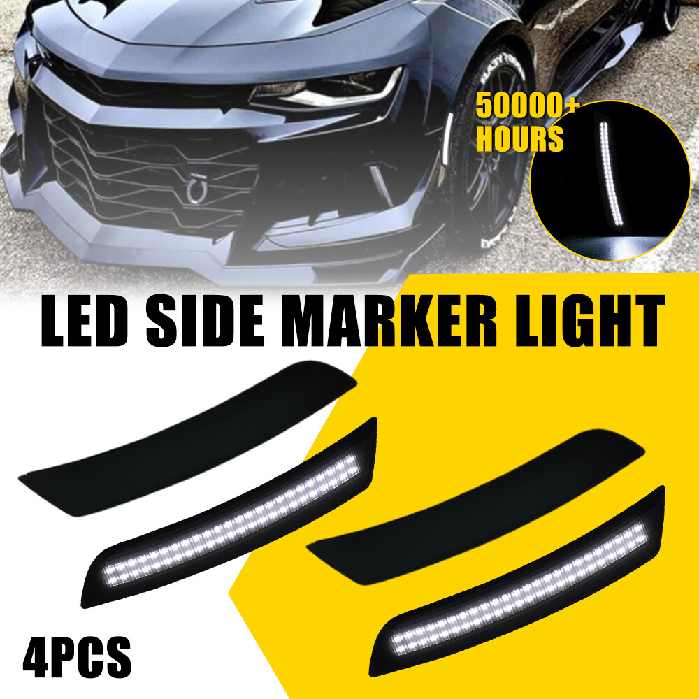 4pcs Smoked LED Side Marker Lights for 2016-2022 Chevy Camaro