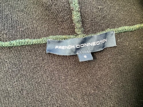 French Connection Faux Fur Cardigan with hood, forest green, excellent condition - Picture 4 of 6