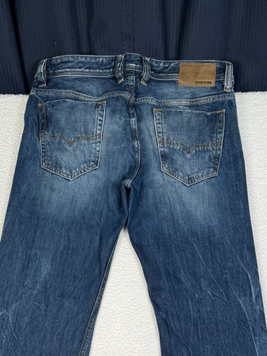 Diesel Viker Jeans Mens 32x30 Fits 33x31 Denim Distressed Blue Button Fly - Picture 10 of 15