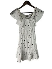 Asos Ruffle Polka Dot Dress Size 4 Women's Black White Used