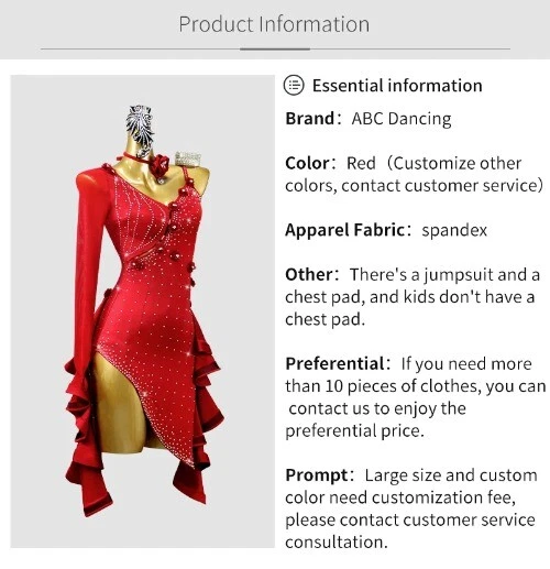 VETEMENTS Costume abbigliamento pratica danza latina vestiti bambina competizione gonna top festa