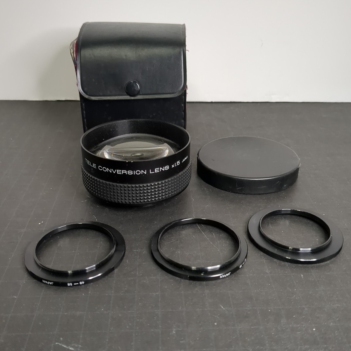 Japan, Tele Conversion Camera Lens X 1.5 With Cap, Case, And 3