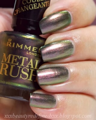 Rimmel Holographic Metal Rush Nail Polish #90 Bronze Princess - *Discontinued*