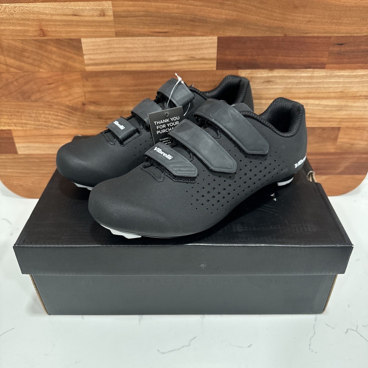 New Vibrelli Pace Mens Performance Cycling Shoes Black Road Spin Size 9 US/42 EU NEW Vibrelli Pace Cycling Black Shoes Men main image 2