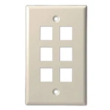 SCP 206 - 6 PORT - KEYSTONE WALL PLATE -SINGLE GANG - 10 EA/PER PACK