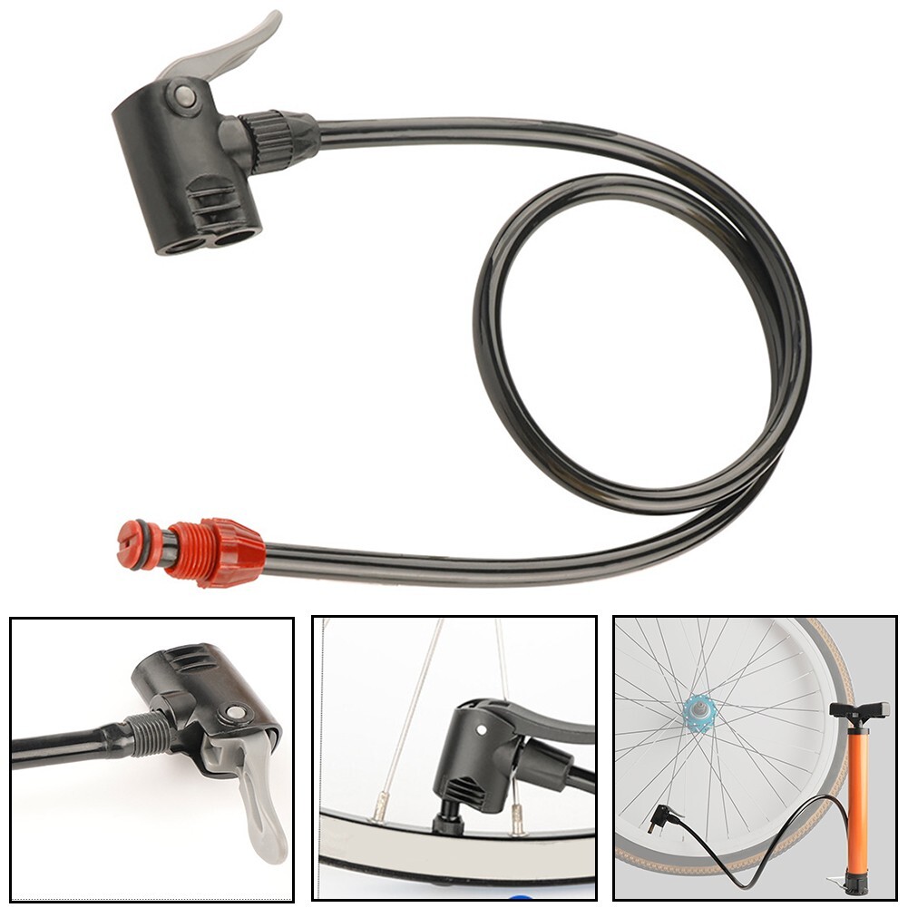 Bike Pump Hose Dual Head AV FV DV Bicycle Air Pump Adapter Valve eBay