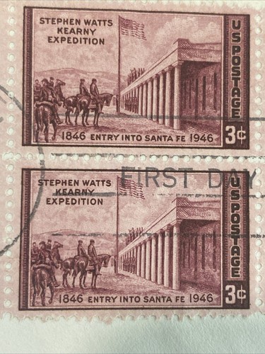 First Day of Issue General Stephen W. Kearny Envelope & 4 Set of 3c Stamps - Picture 5 of 7