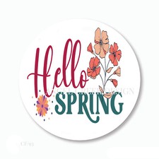 Hello Spring Flowers Scrapbook Stickers Envelope Seals Favors Spring Labels