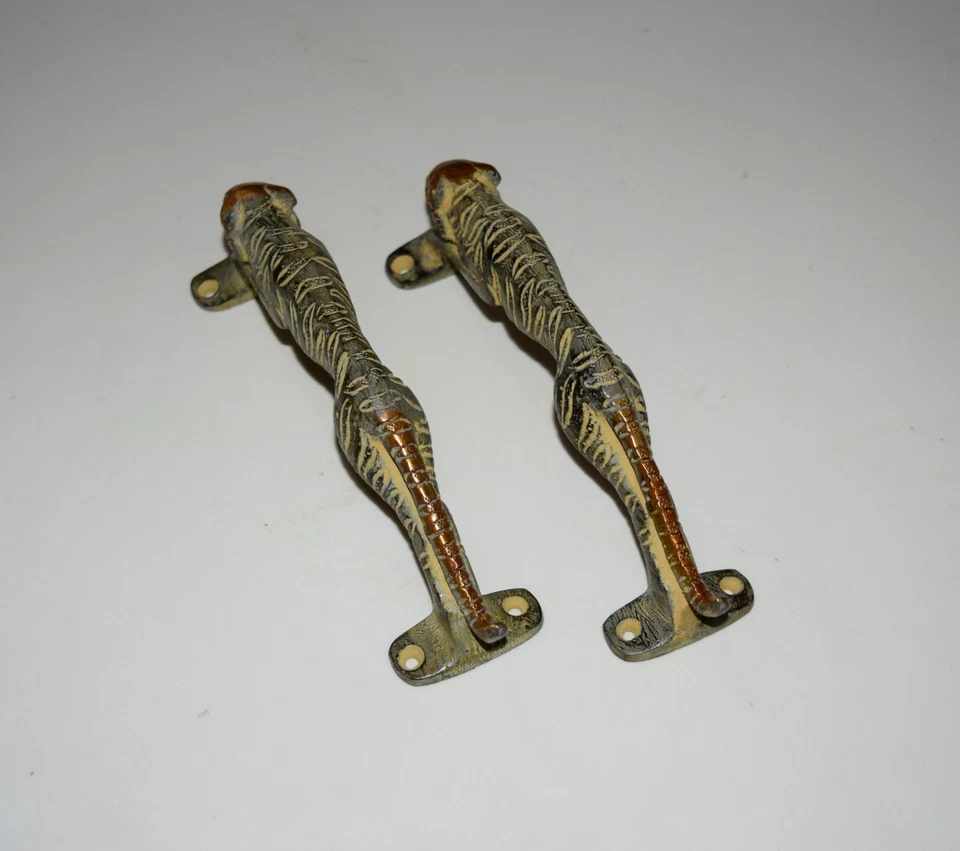 Juego de manijas en forma de jaguar para correr puerta de tigre de latón empuñadura de estante para muebles HK463 Foto 3 de 4