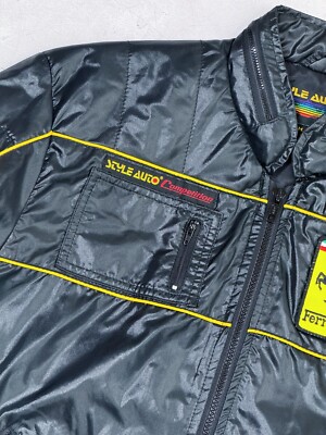 Vintage Ferrari Racing Jacket by Style Auto HONG KONG Black Vintage Ferrari Racing Jacket by Style Auto HONG KONG Black
