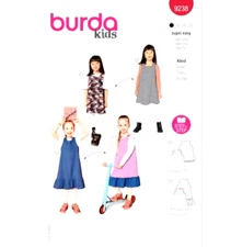 Burda 9238 Girls Dress  Size 4-11  Sewing Pattern NEW! Reversible Child's Dress