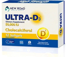 New Road Health Supply ULTRA-D3 50,000 IU, Once a Week Vitamin D Softgel