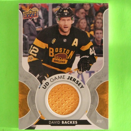 DAVID BACKES 201718 UD GAME JERSEY GJBA Boston Bruins eBay