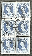 BRITAIN 1/6s QUEEN ELIZABETH II WILDING BLOCK OF 6 STAMPS