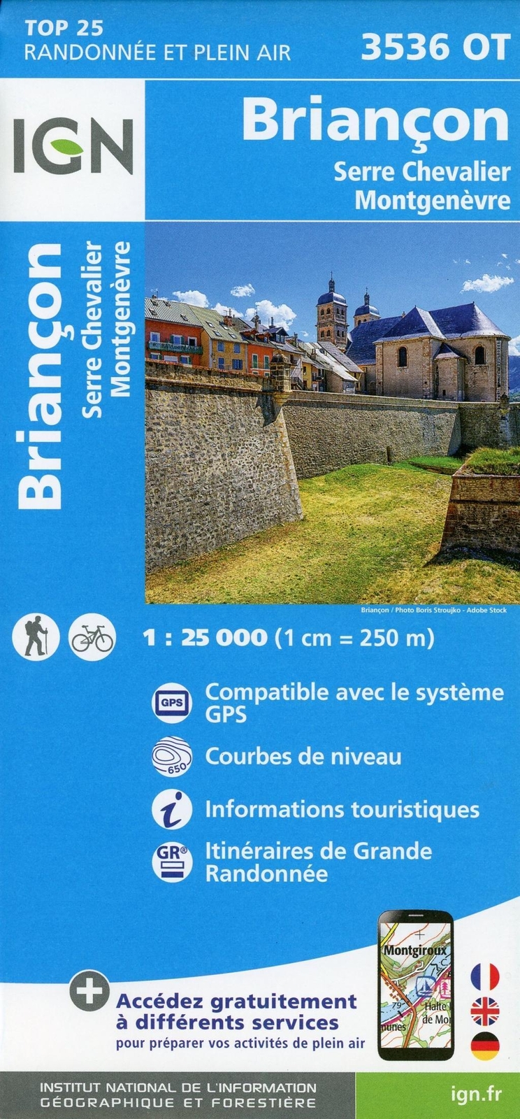 Briançon. Serre-chevalier. Montgenèvre 1 : 25 000