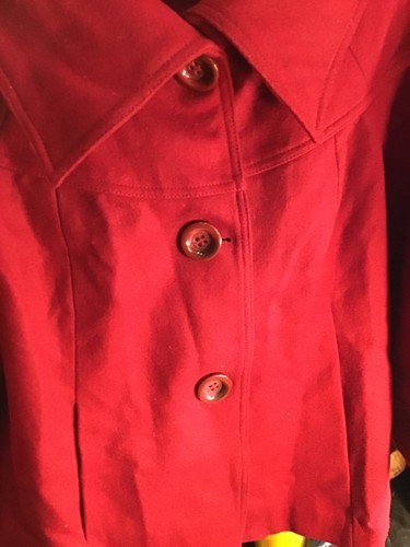 red button down jacket
