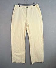 Zara Cream High Waisted Ivory White Wide Leg Cotton Pants Size Medium