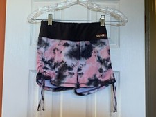 Girls 12 Justice Pink  Gray Tie Dye Shorts Justice on Waistband Ties on Side