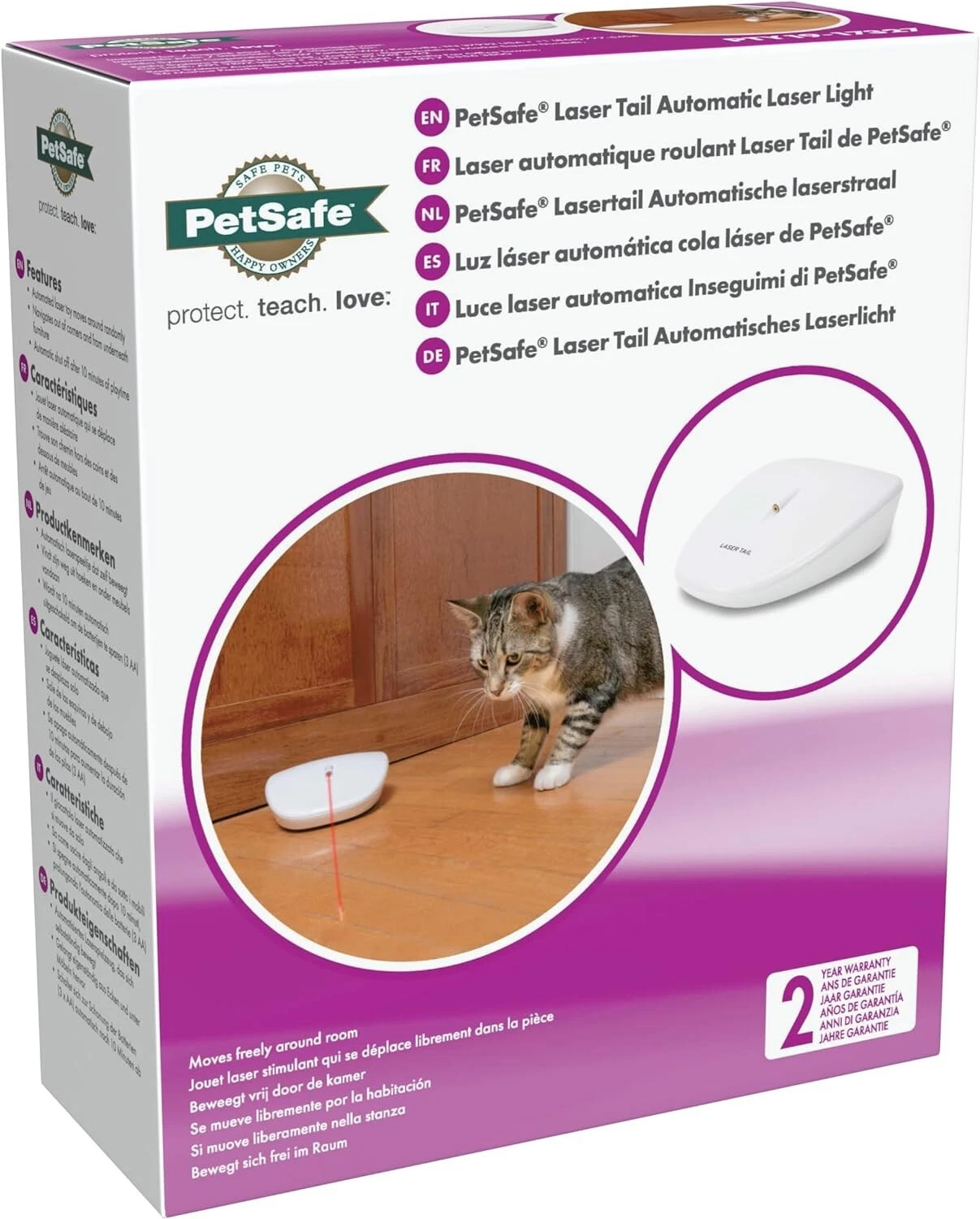 PetSafe Laser Tail Light, Moving Interactive Playtime For Cats Kitten Toy