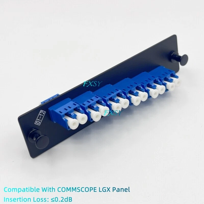 Fiber Optic Panel 12 Port 6 LC DX Adapter Buckhead OS2 SM for COMMSCOPE EK5807 - Image 2 of 4