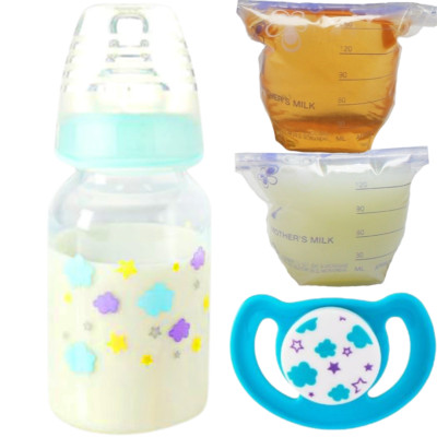 Reborn Baby Doll Bottle Fake Formula Milk & Apple Juice Putty Pacifier ...