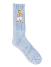 Polo Ralph Lauren Blue Polo Beach Bear XL Big  Tall Socks Size 13-16 1 Pair