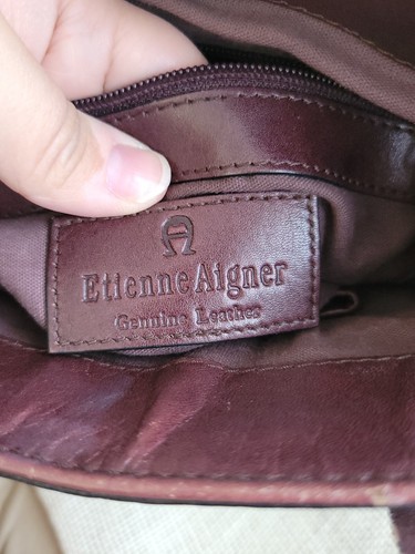 Etienne Aigner Mahogany Leather Shoulder Bag - Picture 6 of 10