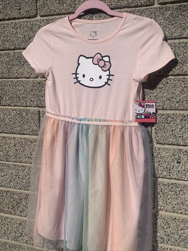 Hello Kitty Girls and Pink Tutu Dress Party Tulle Skirt NWT size 12 Free Ship - 第 1/10 張圖片