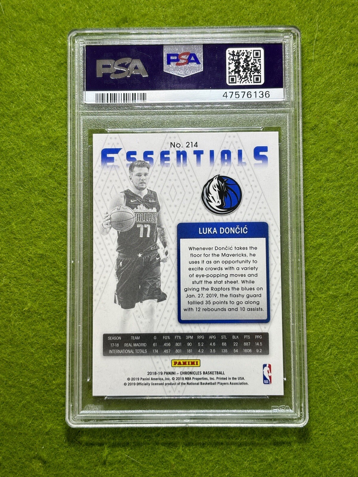 Luka Doncic SILVER PRIZM ROOKIE CARD PSA 9 MINT MAVERICKS RC  2018-19 Chronicles view 9