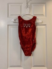 Girls gymnastic velvet leotard from Elite Sportswear size small