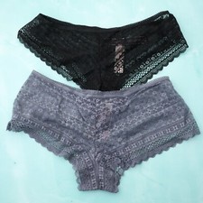 2 NEW Victoria's Secret VTG 2016 Stretch Lace Cheekini Tanga Panties Lot SMALL