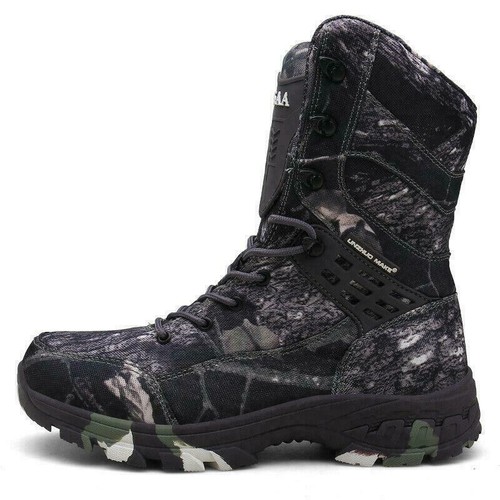 Botas de Ejército Camuflaje para Hombre Zapatos Impermeables Senderismo Top Alto Combate Lo último | eBay