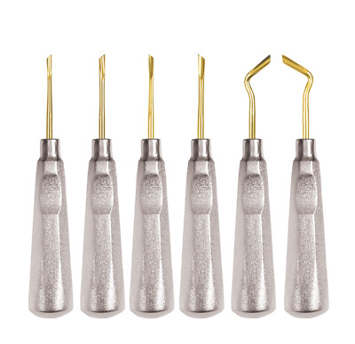 Dental Easy Luxating Elevators. Root Extracting Extraction Kit. Set of 6