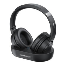 Skycomet Wireless TV Headphones with Transmitter Charging Base Black Damaged
