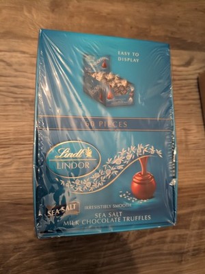 Lindt LINDOR Sea Salt Milk Chocolate Truffles,Milk Chocolate Candy,25.4 oz, 60ct