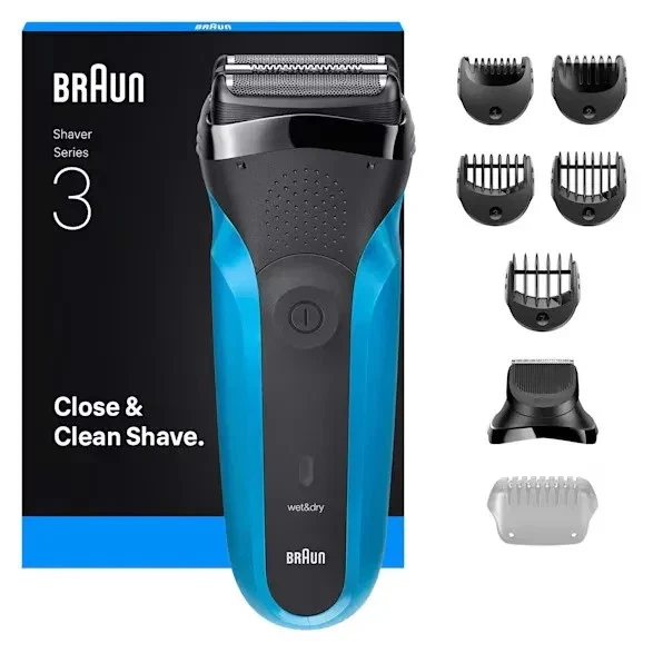Rasoio Elettrico Ricaricabile Braun Series 3 300s per Barba Uomo NUOVO