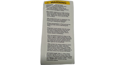 AM GENERAL LABEL RAMP WARNING PT011270 NEW OEM PT011270