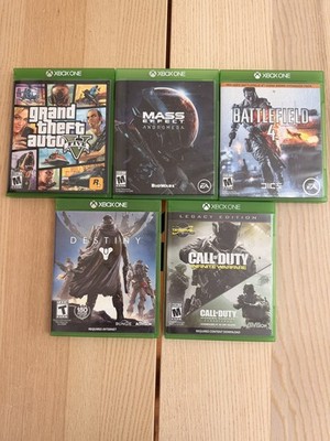 Lot of 5 XBOX One Games - Grand Theft Auto V, Destiny, BattleField 4