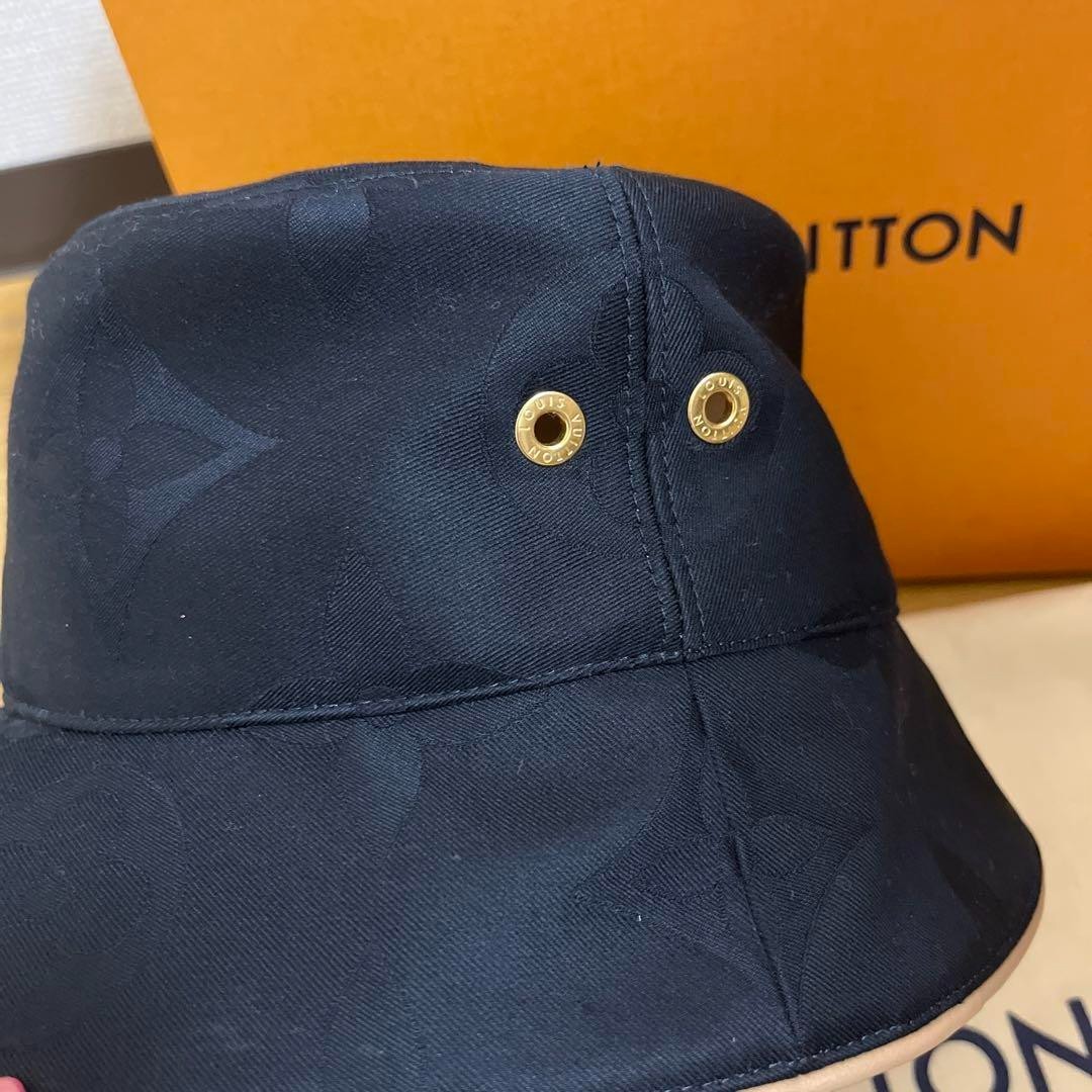 LOUIS VUITTON Bucket Hat Daily Glam Black Beige M7164M Reversible