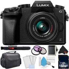 Panasonic Lumix DMC-G7 Mirrorless Digital Camera +14-42mm Lens Bundle +32GB Memo