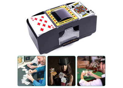 Automatic Card Shuffler 2 Deck Battery Operated Electric Dealer for Poker U N O