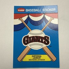 San Francisco Giants 1989 Fleer Baseball Sticker Card
