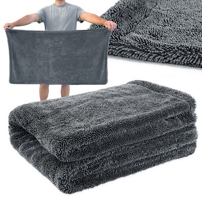 Car Wash Microfiber Drying Towel Water Drying Towel Dark Gray 1500GSM 24x35''