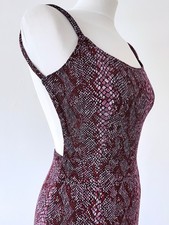 Morgan & Co Linda Bernell 90s Y2K Snake Print Backless Prom Evening Dress 5/6