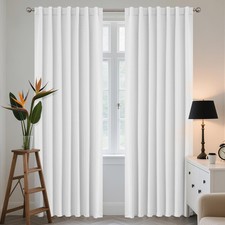 Curtains with concealed loops set of 2, H 200 x W 140 bleach blackout...