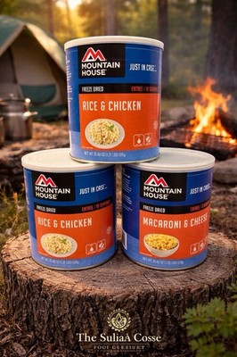 Mountain House Freeze Dried Meals Lot Of 3 Rice Chicken Mac Cheese Camping