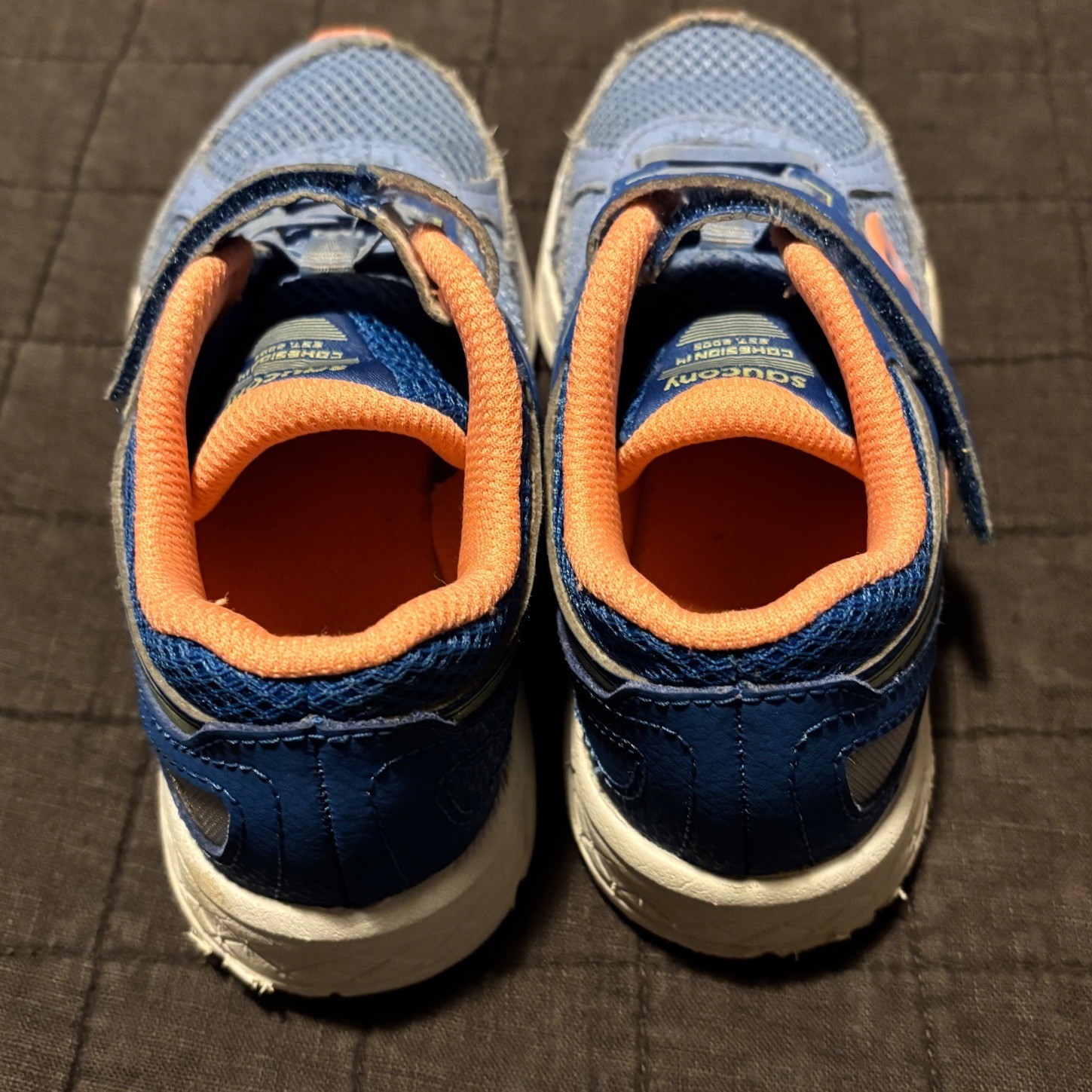 Saucony Kids Shoes Blue Orange Hook and Loop Sneakers Size 13M thumbnail 3