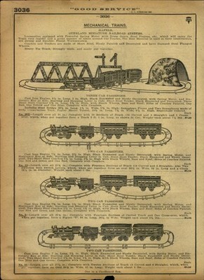 1918 PAPER AD 3 PG Hafner mechanical toy trains railroad overland Weeden's steam