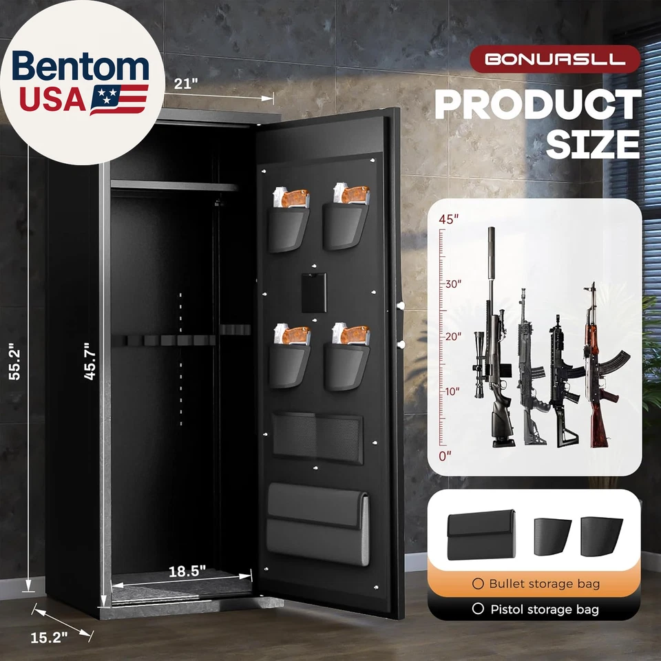 Caja fuerte para armas 12-15 para rifles, caja fuerte para armas ignífugas para rifles y pistolas, cajas fuertes para rifles Foto 3 de 4